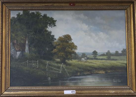 Robert Ixer River landscape 49 x 75cm